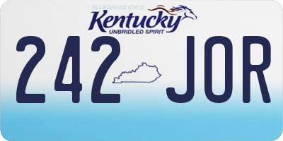 KY license plate 242JOR