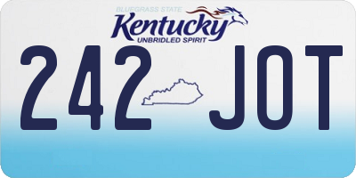 KY license plate 242JOT