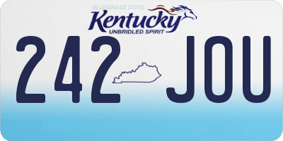 KY license plate 242JOU