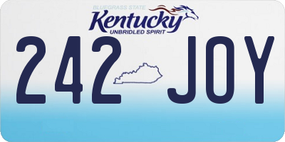 KY license plate 242JOY