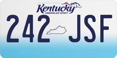 KY license plate 242JSF