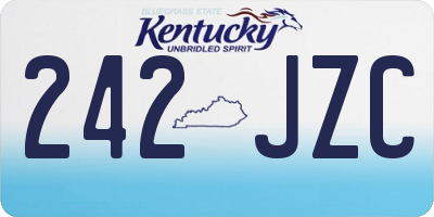KY license plate 242JZC
