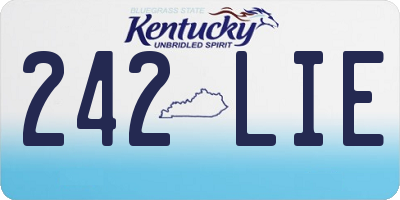 KY license plate 242LIE
