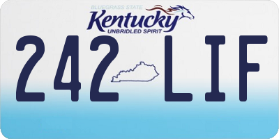 KY license plate 242LIF