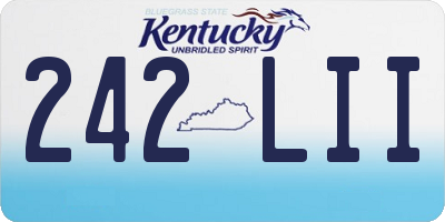 KY license plate 242LII