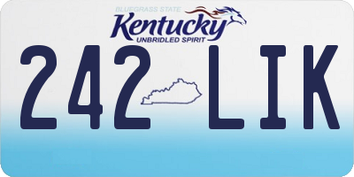 KY license plate 242LIK