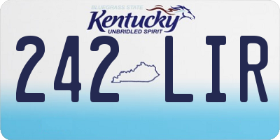 KY license plate 242LIR