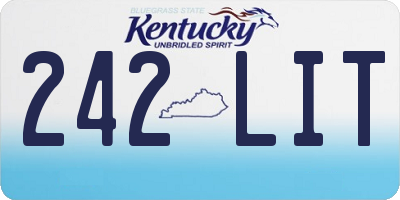 KY license plate 242LIT