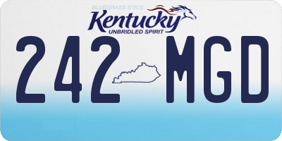 KY license plate 242MGD