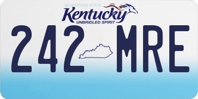 KY license plate 242MRE