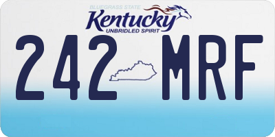 KY license plate 242MRF