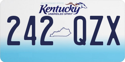 KY license plate 242QZX