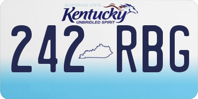 KY license plate 242RBG