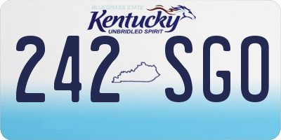 KY license plate 242SGO