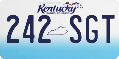 KY license plate 242SGT