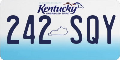 KY license plate 242SQY