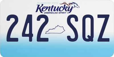 KY license plate 242SQZ