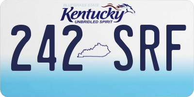 KY license plate 242SRF