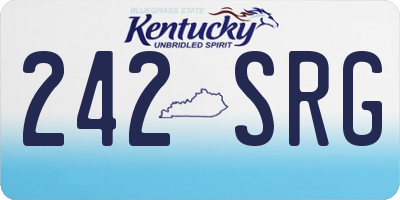 KY license plate 242SRG