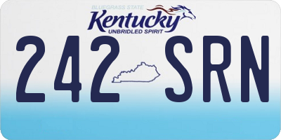 KY license plate 242SRN