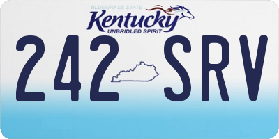 KY license plate 242SRV