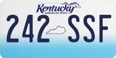 KY license plate 242SSF