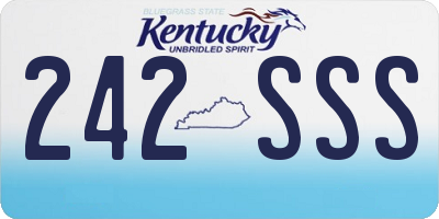 KY license plate 242SSS