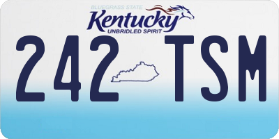 KY license plate 242TSM