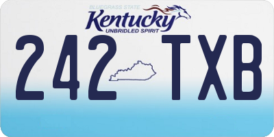 KY license plate 242TXB