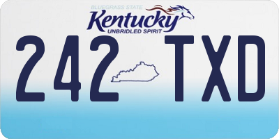KY license plate 242TXD