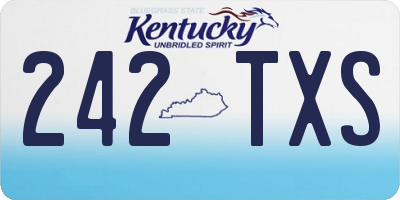 KY license plate 242TXS