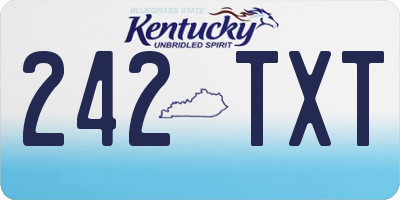 KY license plate 242TXT