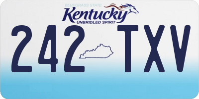 KY license plate 242TXV