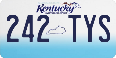 KY license plate 242TYS