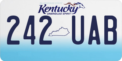 KY license plate 242UAB