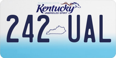 KY license plate 242UAL