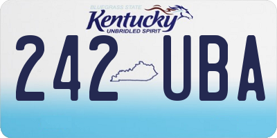 KY license plate 242UBA