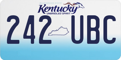 KY license plate 242UBC