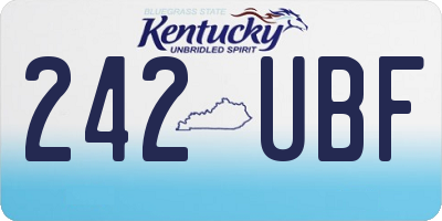 KY license plate 242UBF