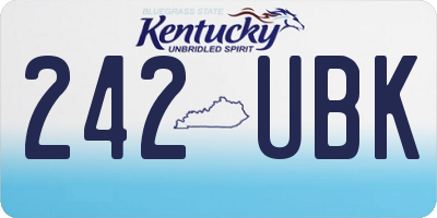 KY license plate 242UBK