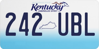 KY license plate 242UBL