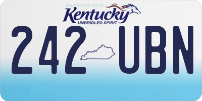 KY license plate 242UBN