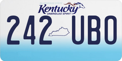 KY license plate 242UBO