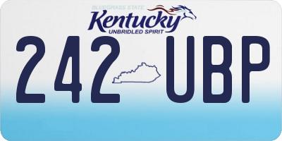 KY license plate 242UBP