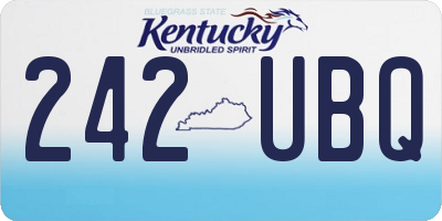 KY license plate 242UBQ