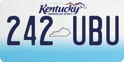 KY license plate 242UBU