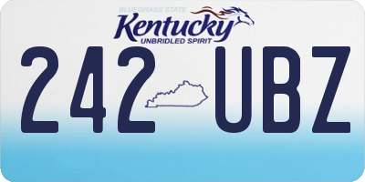 KY license plate 242UBZ