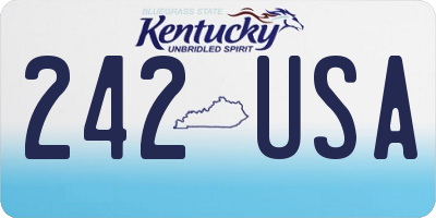 KY license plate 242USA