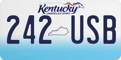 KY license plate 242USB