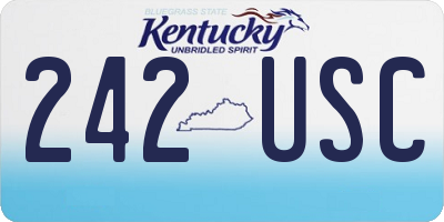 KY license plate 242USC